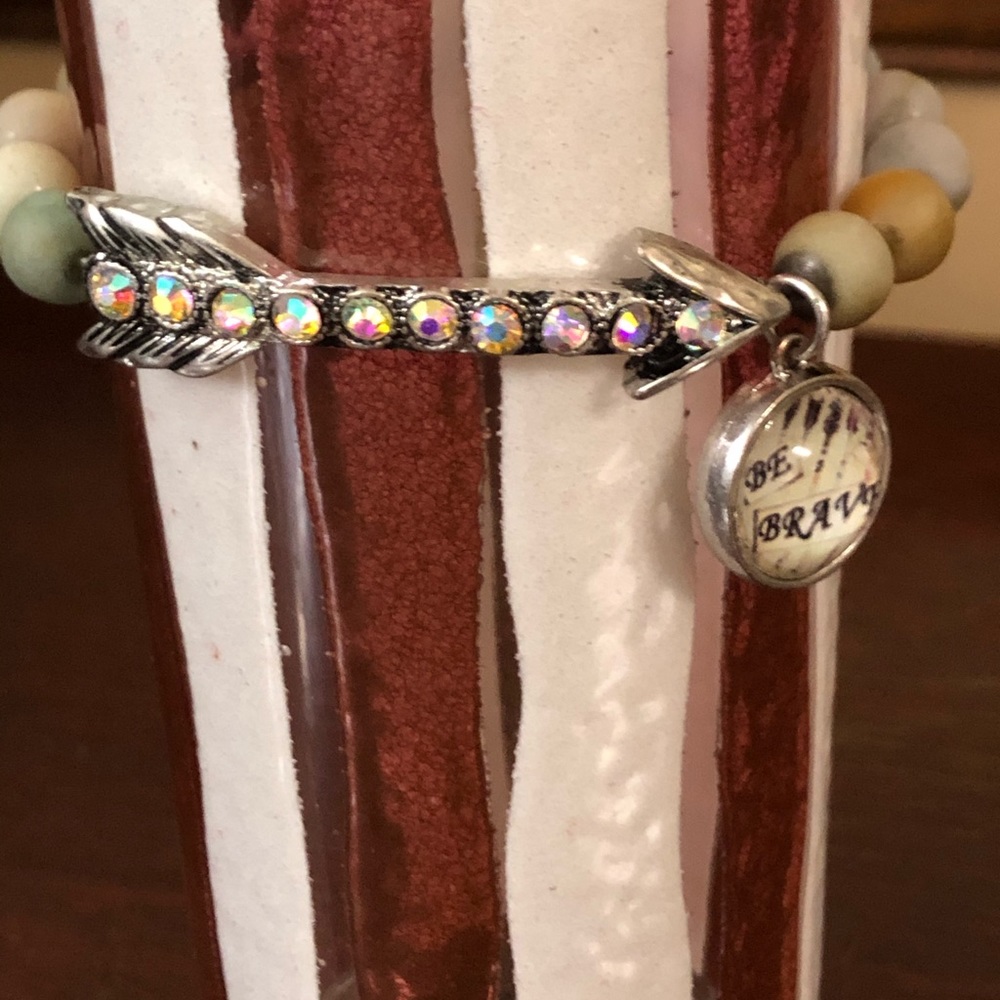 Be Brave Arrow Clay Beaded Bracelet